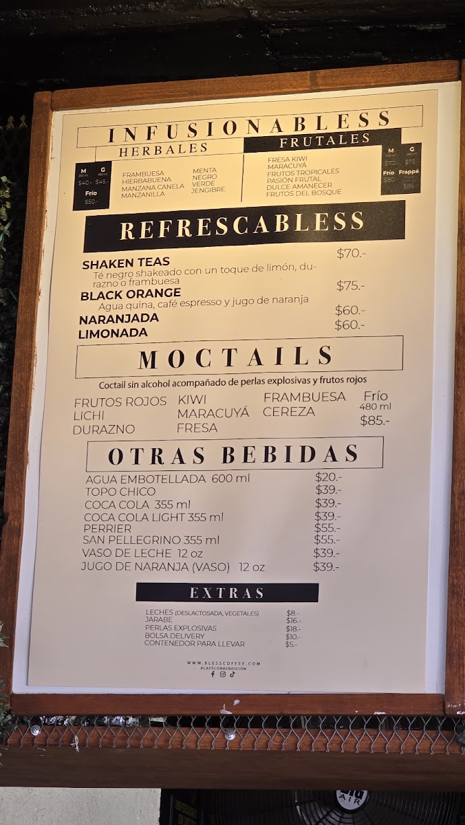 Bless Coffee Educación Menu - Image 2