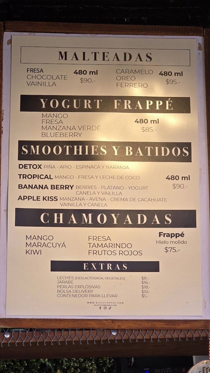 Bless Coffee Educación Menu - Image 4